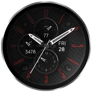 watch face analog classy wear os carbon v8