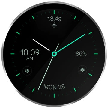 watch face minimal digital elegant wear os black 24