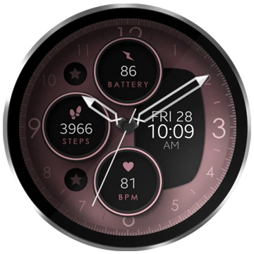 watch face analog modern wear os rose gold