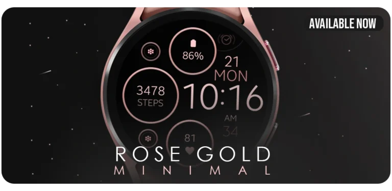 watch face wear os minimal rose gold