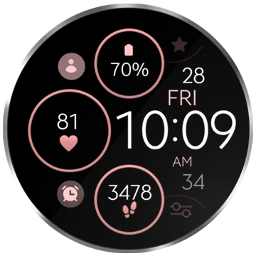 watch face wear os minimal rose gold