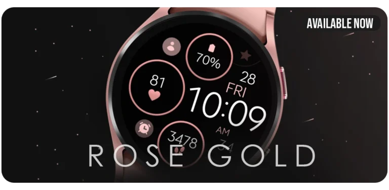 watch face wear os minimal rose gold