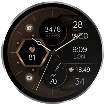 Dream 129 analog bronze elegant watch face wear os