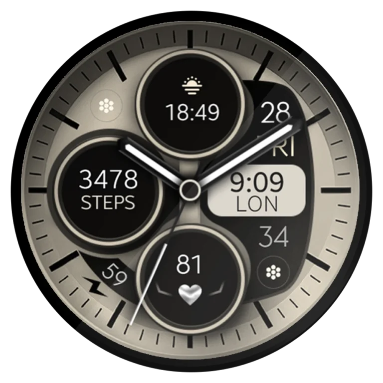 Cream Beige watch face for wear os modenr