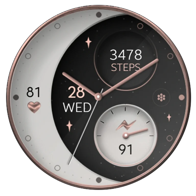 Moon Rose Gold v2 watch face wear os
