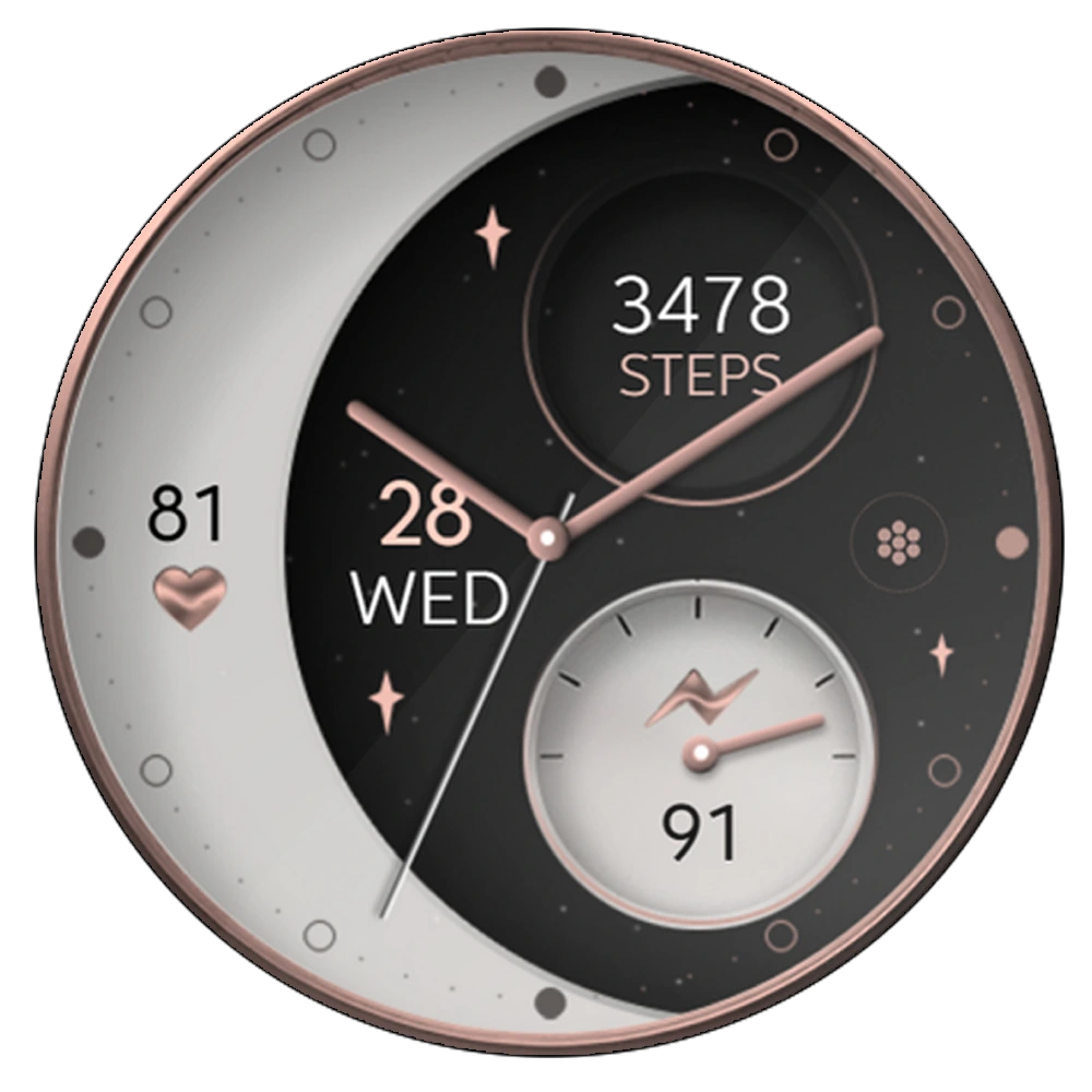 Moon Rose Gold v2 watch face wear os