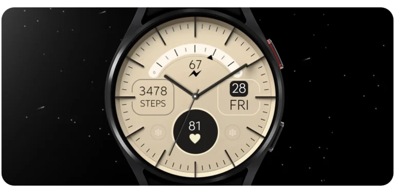 Gold elegant watch face wear os modern simple
