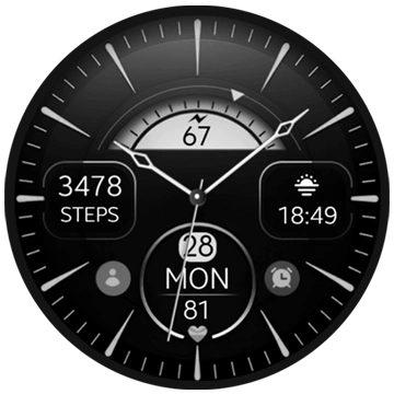 silver classic watch face wear os