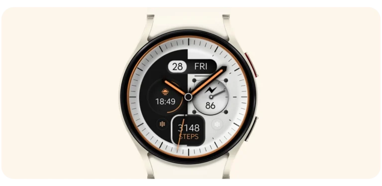 white black watch face modern wear os galaxy watch 6