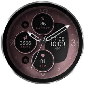 watch face analog modern wear os rose gold