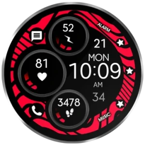 watch face digital modern best wear os red