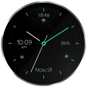 watch face minimal digital elegant wear os black 24