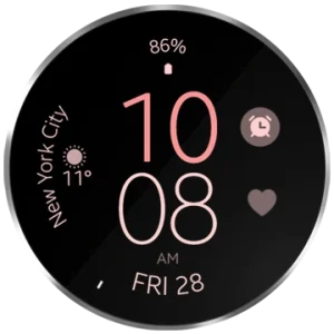 watch face minimal digital elegant wear os rose gold